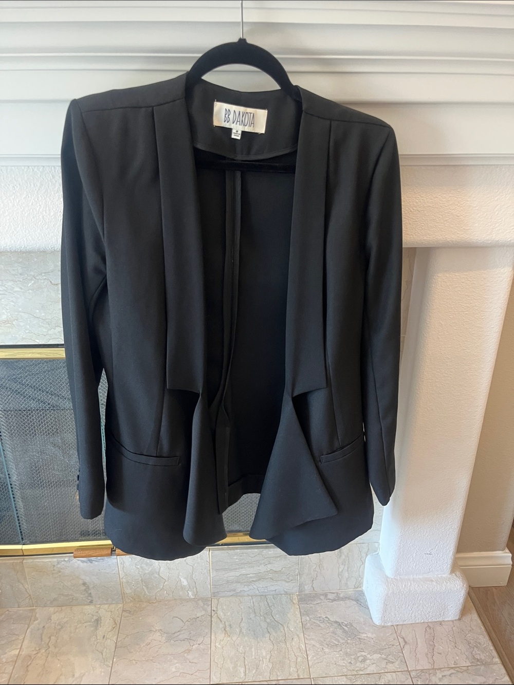 BB Dakota Black Open Drape Blazer